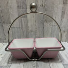 Pampered Chef Simple Additions Square WHIP CANCER Pink Bowls and Metal Rack