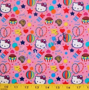 24 Inches Hello Kitty Cotton Fabric Confetti Stars Balloons Light Pink HK10621 - Picture 1 of 2