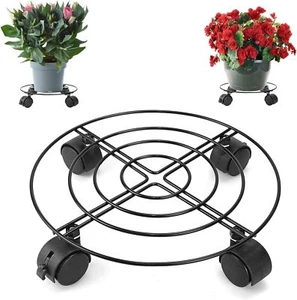 3 Pack 14inch Metal Plant Caddy Plant Dolly Plant Stand Plant Holder with Wheels - Picture 1 of 11