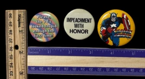 1950S-80S VINTAGE PIN BUTTON LOT #25 (3) 70'S POLITICAL CAPTAIN AMERICA WM92024 - Picture 1 of 2