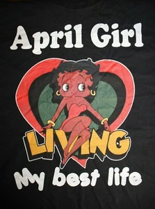 Camiseta April Girl LIVING My best life 3XL en Negro - Imagen 1 de 5