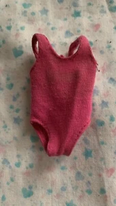 Vtg Barbie Doll Bathing Suit Hot Pink Knit 80s ? - Picture 1 of 2