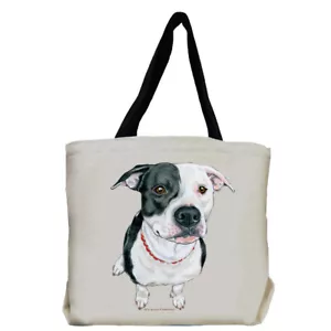 Pitbull Tragetasche, schwarz-weiß Pitbull Geschenk - Bild 1 von 1