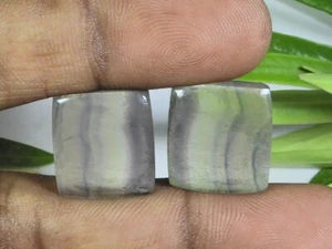 15X17MM Natural Rainbow Fluorite Pair Octagon Cabochon Loose Gemstone 33Cts. P34 - Picture 1 of 9