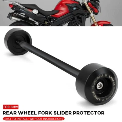 Protetor de colisão deslizante de eixo de garfo de roda traseira para BMW F800R 2015-2018 F 800R preto - Imagem 1 de 4