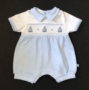 Baby Boys Sailor smocked Romper Newborn - Picture 1 of 1