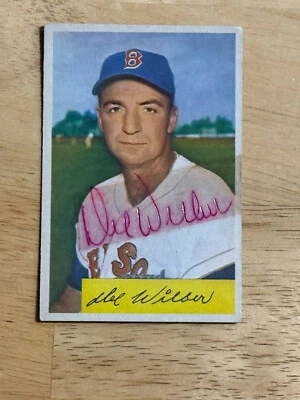 DEL WILBER SIGNED AUTOGRAPHED 1954 BOWMAN CARD # 178 BOSTON RED SOX - Image 1 of 2