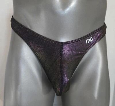 NEW MEN'S PURPLE SHINY THONG SIZE L/XL - Image 1 of 4