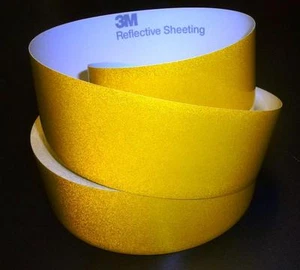 3M™ REFLECTIVE YELLOW SAFETY TAPE CLASS 2 ADHESIVE BACKED 50mm x 1 ROLL _ NEW - Picture 1 of 1