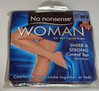 No Nonsense Woman Sheer & Strong Control Top Panty Hose Size W2 NEW OLD STOCK