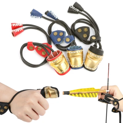 Archery Finger Guard Thumb Ring  Brass Protector Gear Traditional Bow Hunting - Image 1 of 4