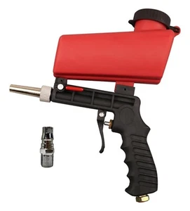 90psi Gravity Feed Sand Blaster Gun Kit - Hand Held Sand Blasting Spray Gun with - Picture 1 of 7