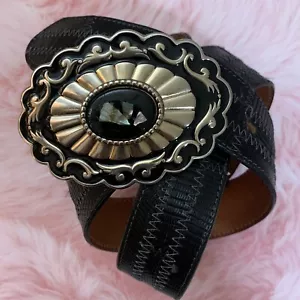 Tony Lama Ladies Brown Leather Belt Conchos EUC Accessories - Picture 1 of 10