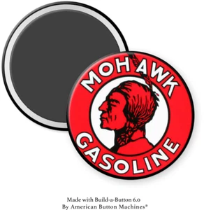 Mohawk Gas Retro Style 2.25" Magnetic Backed Button Badge - Picture 1 of 1