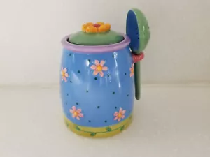 Azúcarera decorativa de cerámica olla de miel de Sue Dreamer con tapa y cuchara - Imagen 1 de 6