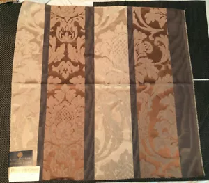 Laura Kirar HIGHLAND COURT Tuileries Stripe Latte 26 1/2 x 26 3/4" Fabric Sample - Picture 1 of 3
