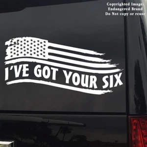 I've Got your Six Flag Stars links USA Krieg Aufkleber - Bild 1 von 10