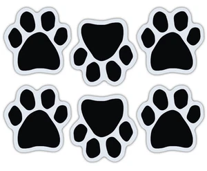 Mini imanes de pata de perro (juego de 6) - negros - decora tu coche, refrigerador, más - Imagen 1 de 1
