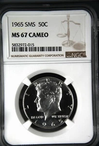 1965 Kennedy Half SMS NGC MS67 Cameo Brilliant White SP67 Cameo Frosty *Low Pop* - Picture 1 of 3