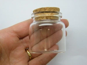 1 Glasflasche Gefäß mit Korken 58 x 47 mm E008 - Bild 1 von 1