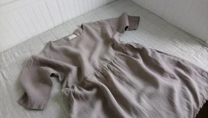 La Petite Alice ~ 100% Linen Dress Anne ~ Large Size ~ Mocha Colour - Picture 1 of 13