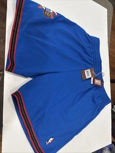 Mitchell & Ness NBA Road Swingman Shorts Mens Sz 2XL Blue 76ers Philly New - Picture 1 of 8