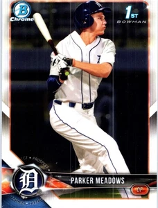2018 Bowman Draft Parker Meadows #BDC-28 Chrome Detroit Tigers - Picture 1 of 2