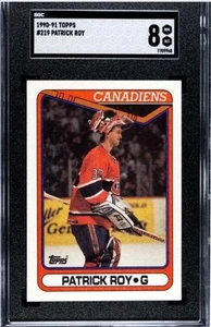 1990 TOPPS #219 PATRICK ROY HOF POP 1 SGC 8  Canadiens - Picture 1 of 2