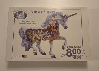 2003 Serendipity Unicorn Kingdom 800 шт. 3 фута Форма Пазл Фэнтези Запечатанный США - Изображение 1 из 4