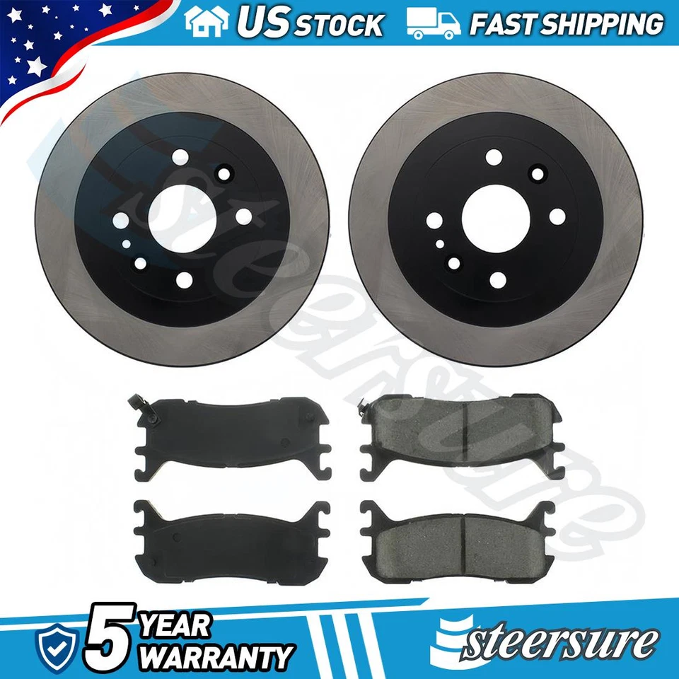 Rear Brake Pads & Rotor Kit for Ford Escort 1997 2003 2.0L L4 - Image 1 of 1