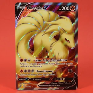 Pokemon Englisch TCG Karte Rebel Clash Ninetales V 177/192 Full Art Holo - Bild 1 von 4