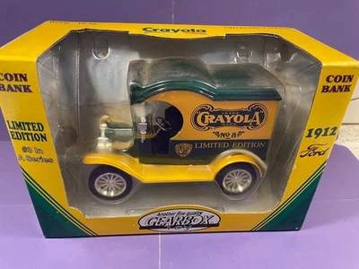 1998 Crayola Gearbox 1912 Ford Delivery Car Truck #3 Die Cast Coin Bank IN BOX - Image 1 of 4