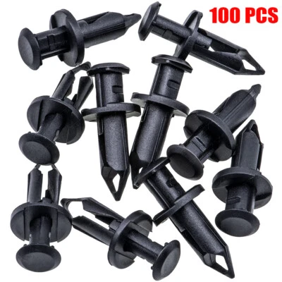 100x 8mm Fender Clips Body Rivets Push Pin for ATV HONDA TRX300EX 450R Rancher - Изображение 1 из 4