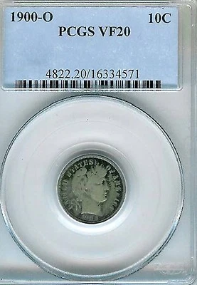 1900-O Barber Dime : PCGS VF20 - Image 1 of 2