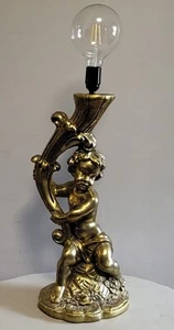 Vintage Gold Cherub Plaster Lamp with Smart Wifi Bulb - Picture 1 of 8