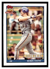 1991 Topps #575 ROBIN YOUNT Milwaukee Brewers ~G4M