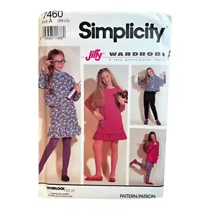 Simplicity 7460 Jiffy Wardrobe Sewing Pattern Girls Sizes A SM-LG 4 Easy Pieces - Picture 1 of 2