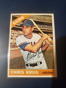 1966 Topps - #166 Chris Krug (RC) Autographed ( Not Graded ) Hand Signed - Picture 1 of 2