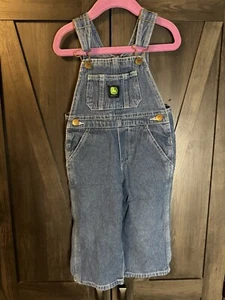John Deere Latzhose Denim Latzhose Overall Logo Bauernhof Traktor Größe 2T Kleinkind Jeans - Bild 1 von 7