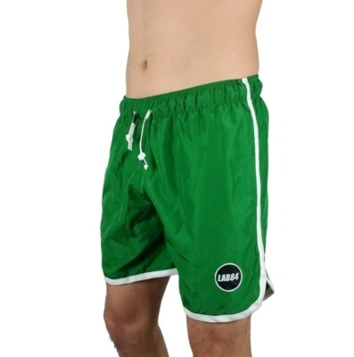 Lab84 Pantaloncini Corti Costume Shorts da Mare S8 SHM1004Basic Verde Bandiera - Immagine 1 di 2