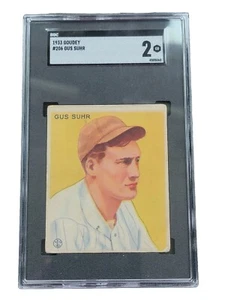Gus Suhr 1933 Goudey SGC 2 Good Baseball Card #206 - Picture 1 of 10
