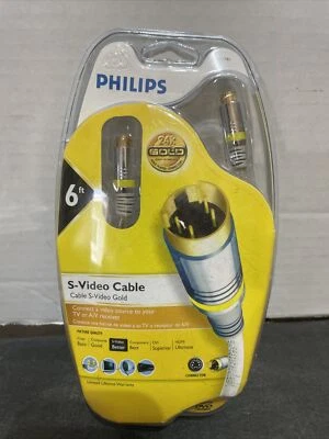 Philips S-Video Cable DVD TV Satélite Oro 24k Nuevo Foto 1 de 2