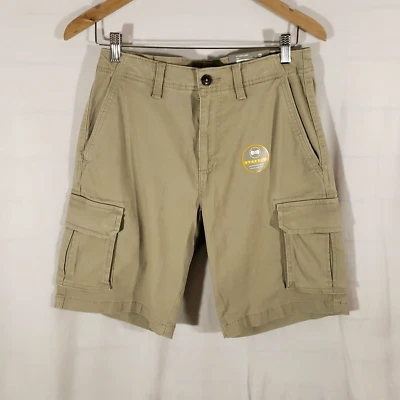 Novo com etiquetas Falls Creek masculino tamanho 30 x 10,5 carga elástica curta cáqui bronzeado no joelho NOVO - Imagem 1 de 4
