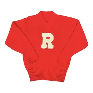 Vintage 50’s 60’s Varsity Letter Sweater “R” Red Knit V Neck - Imagen 1 de 5