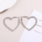 Fashion Heart Crystal Hoop Earrings For Women Geometric Rhinestones Earrings
