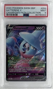 2020 Pokemon SWSH BSP Hatterene V Champion's Path Collection #055 PSA 9 MINT - Picture 1 of 3