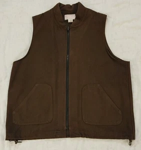 Filson Brown Moleskin Vest Zip Front Cotton Liner Mens XL Made USA C.C. 151 - Picture 1 of 7