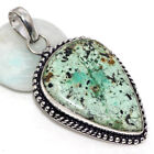 African Turquoise 925 Silver Plated Gemstone Pendant 2" Gifts Jewelry Gw
