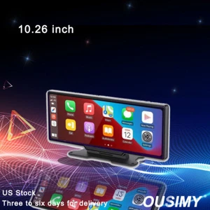 10.26" HD Dash Cam CarPlay Car DVR Video Recorder Touch Mirror Front/Rear Camera - Picture 1 of 12