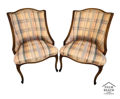 Country French Chairs Accent Antique 1940s Set of 2 Cover